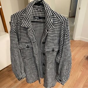 Zara houndstooth shacket